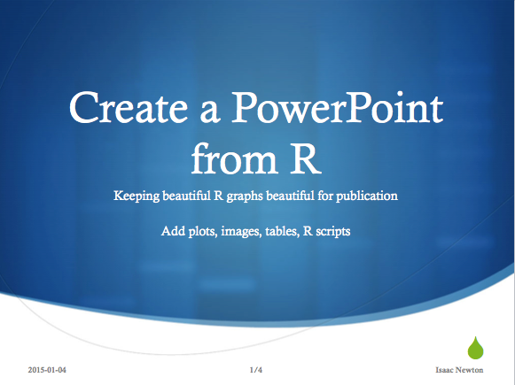 Write a PowerPoint document using R software and ReporteRs package