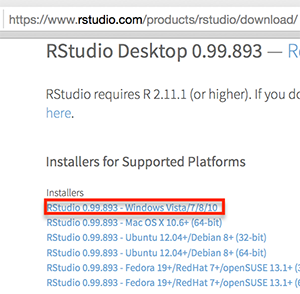 Download RStudio for Windows